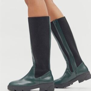 Urban Outfitters Green and Black Heeled Boots